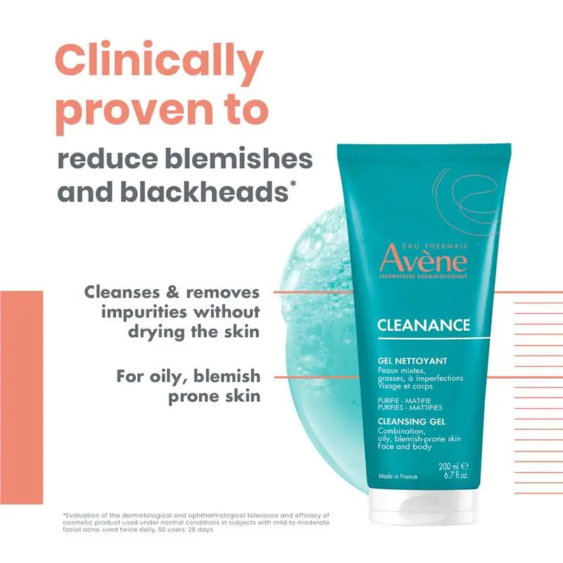 Avene Cleanance Cleansing Gel 200ml - Cleanser for Oily skin