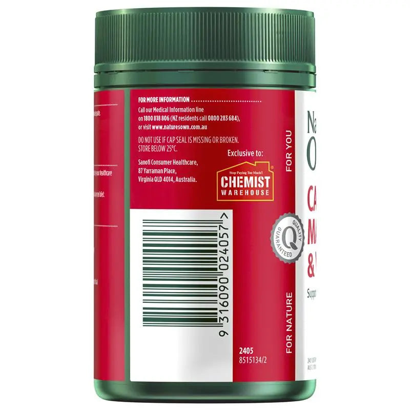 Nature's Own Calcium and Magnesium with Vitamin D3 200 Tablets Exclusive Bulk Size