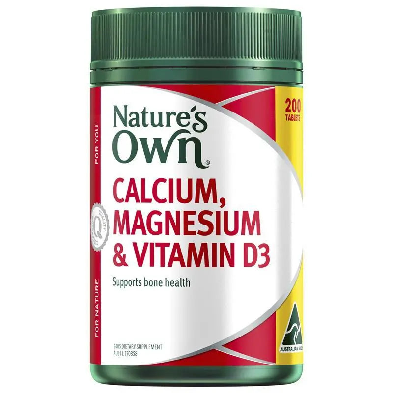Nature's Own Calcium and Magnesium with Vitamin D3 200 Tablets Exclusive Bulk Size