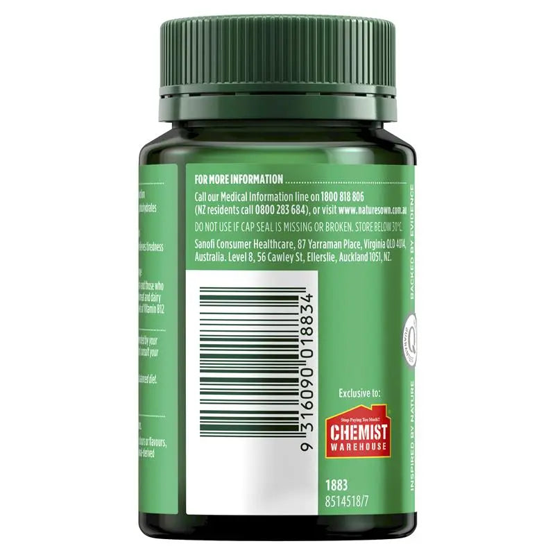 Nature's Own High Strength Vitamin B12 1000mcg 120 Tablets Exclusive Size