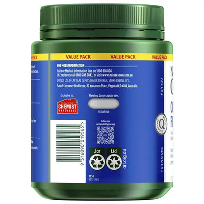 Nature's Own Odourless Fish Oil 1000mg 500 Capsules Exclusive Size