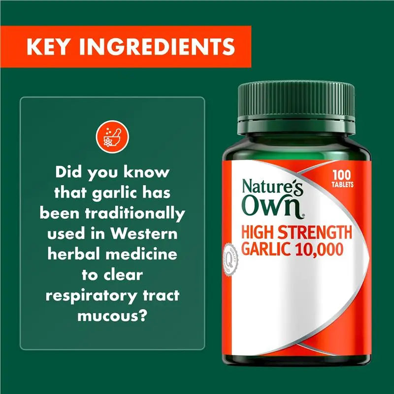 Nature's Own High Strength Garlic 10,000mg 100 Tablets