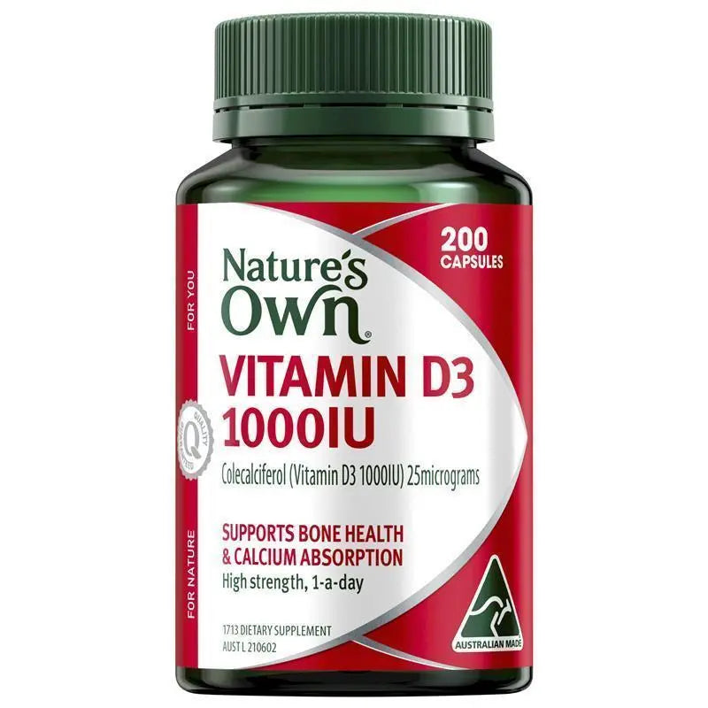 Nature's Own Vitamin D3 1000iu 200 Capsules