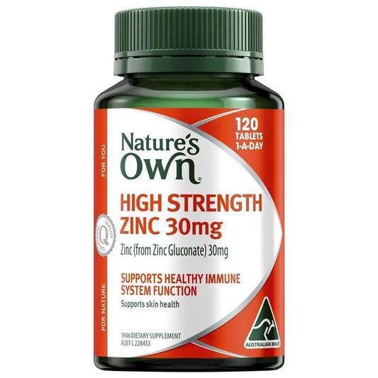 Nature's Own High Strength Zinc 30mg 120 Tablets